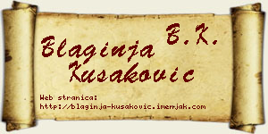 Blaginja Kušaković vizit kartica